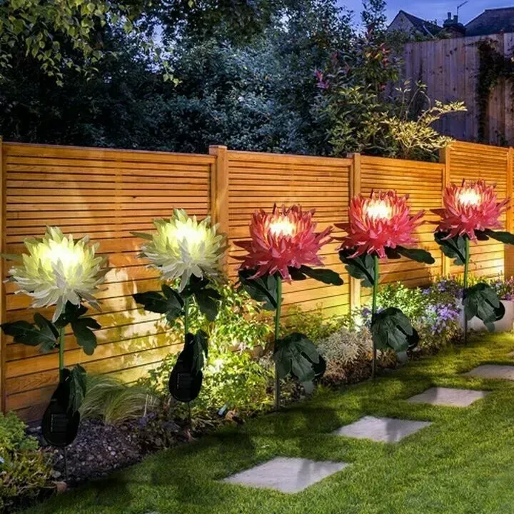 ✨Spring Artificial Chrysanthemum Solar Garden Stake Lights