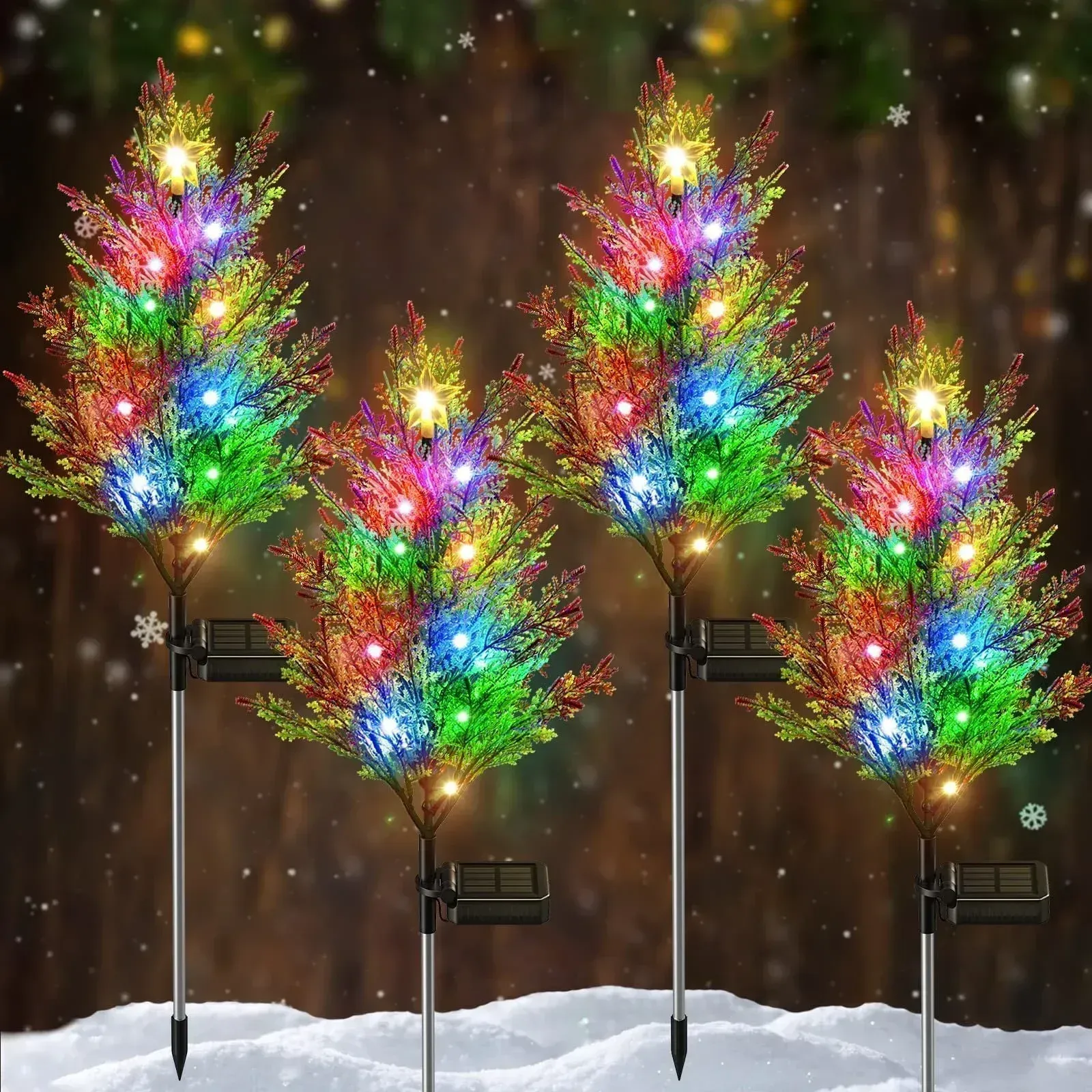 Solar Cypress Tree Light in Garden